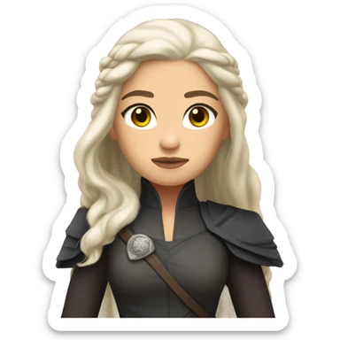 daenerys tan skin dark eyes long hair dark clothing serious sticker