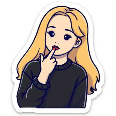 Sabrina Carpenter blowing a kiss cartoon style sticker