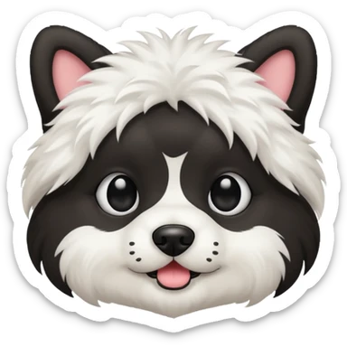 dog white with black face sticker
