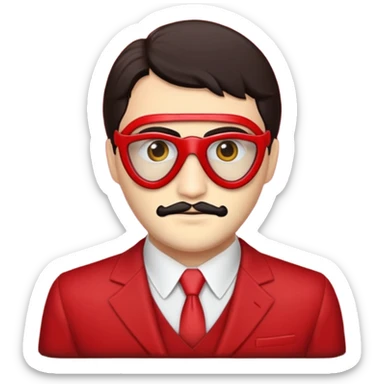 Emoji de la película La casa de papel máscara y la ropa rojo y la máscara color crema  realista  sticker