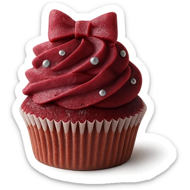 Change the icing to raspberry, keep the realistic cupcake and accessories, photorealistic style, transparent background. sticker