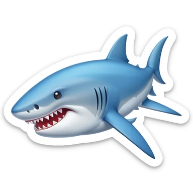 Un tiburón con zapatos azules sticker