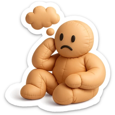 doodle person thinking sticker