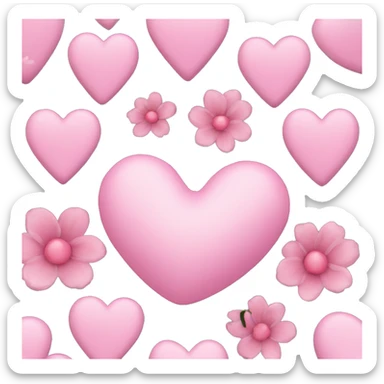 Pink heart-pink flower-pink nails sticker