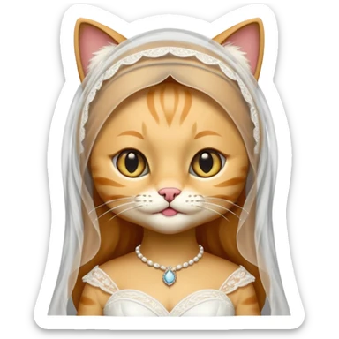 cat bride  sticker