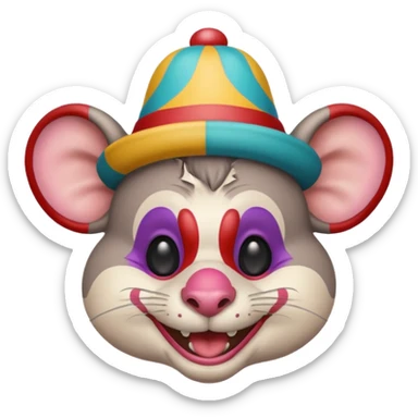 I want a rat that is also a clown  sticker