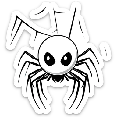 completely white spider, pure white spider with eight legs sticker