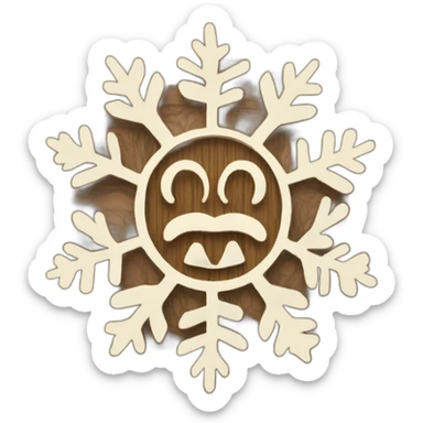 Wood sign with inscription «December” and snowflake and christmas willow  sticker