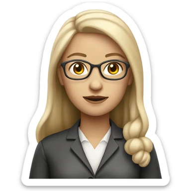 woman theoretical physicist with white skin and dark blonde  sticker