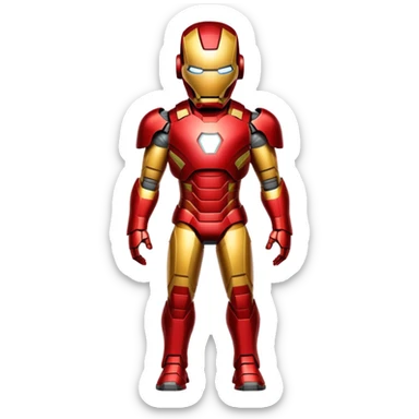 Iron Man superhero with red and gold armor sticker