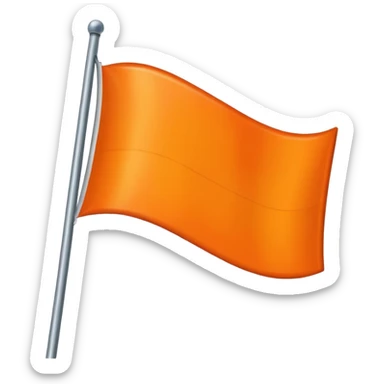 I want a flag  🚩🚩 like this but flag should be orange don't change shape just change color don't add eyes and smile sticker