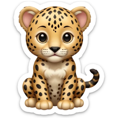 A high-resolution photo-realistic digital illustration of a baby jaguar, chest upward A high-resolution, photo-realistic digital illustration of a majestic jaguar sticker