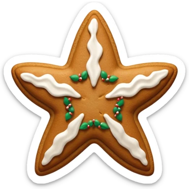 gingerbread cookie in star shape sticker