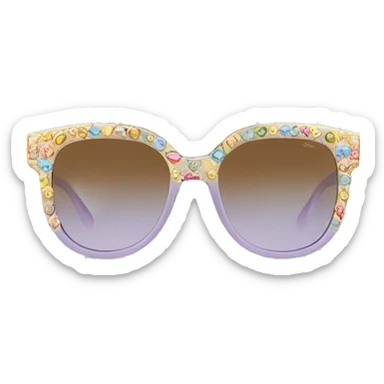 Dolce and Gabbana sunglasses with colourful pastel ornament print and golden detais  sticker