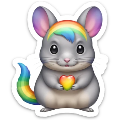 rainbow colored chinchilla sticker