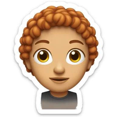 Ruiva, com sardas olhando para um celular sticker