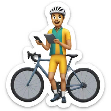 cyclist with calculator sticker