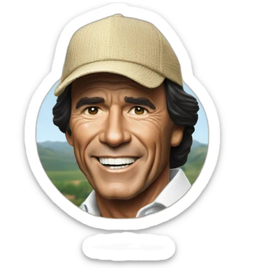Hyperrealist Julio iglesias with caja rural cap sticker