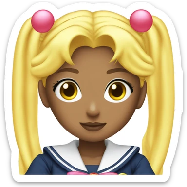 Sailor Moon a girl with long yellow hair and two space buns in a sailor guardian suit sticker