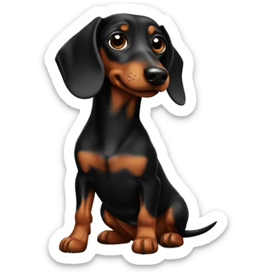 black and brown dachshund  sticker