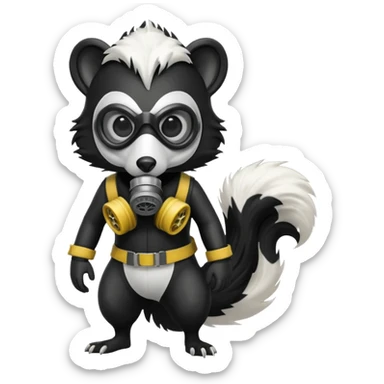 SKUNK WITH GAS MASK sticker