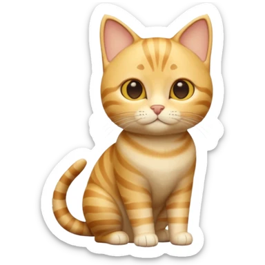 A 3D cartoon golden tabby American Shorthair cat with soft striped fur, warm golden tone, soft shadows, Memoji-style realism. full body or half body. sticker