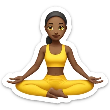 Yoga girl yellow  sticker
