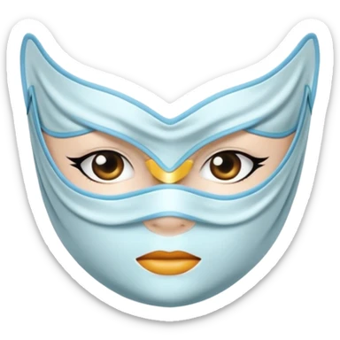 a cloth of white skincare beauty mask pack for face, except on the face, just only product sticker