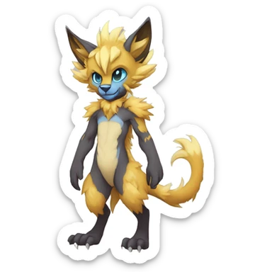 Anthro Vernid-WickerBeast-Protogen-Primagen-Fakémon-FurSona Full Body sticker