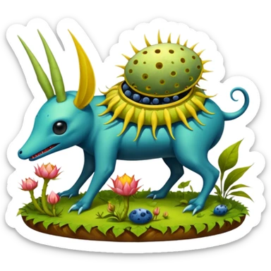 solarpunk - hieronymus bosch phantasmagoric creatures from the garden of earthly delights sticker