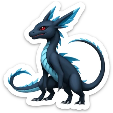 Edgy gothic dark Salandit-Glaceon-Salamence-hybrid-fusion (full body) sticker