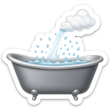 Bathtub with leaves for bubbles and smoke  sticker