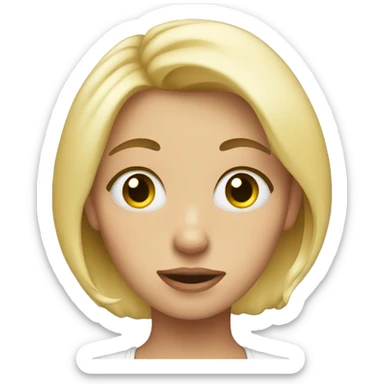 Blonde girl rolling eyes sticker