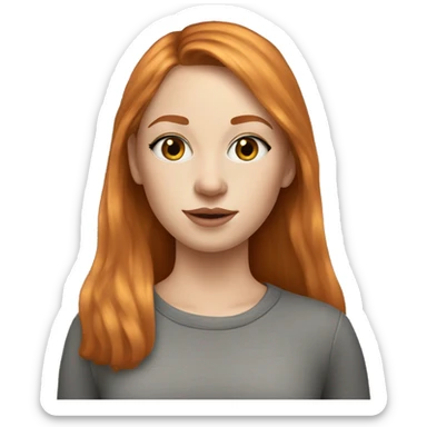 Girl with straight ginger heir, silver nose ring and winged eyeliner  sticker