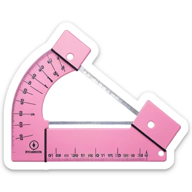 L-shaped 90 degree goniometer pink occupational therapy tool simple clear icon sticker