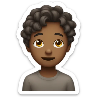 a boy with eyes closed with a wierd moth expression  sticker