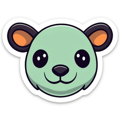 retro 1950s anthropomorphised animal head sticker