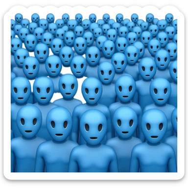create an emoji for a group of actors with no face, all blue like in the ios emoji. a crowd.  sticker