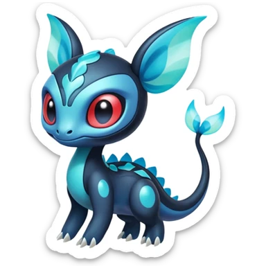 Iridescent Translucent Bioluminescent Diaphanous Meloetta-Salamence-Stitch-Toothless-Fakémon-creature-hybrid sticker