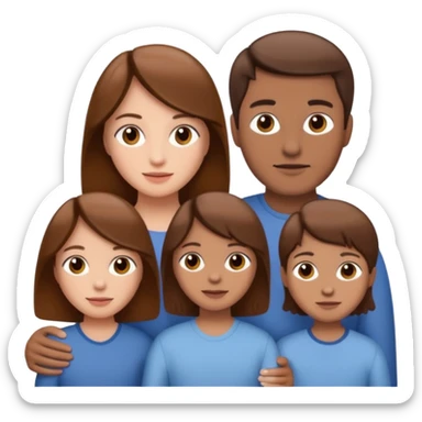 family aill white / browm hair sticker