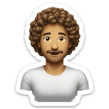 Un gars avce les cheveux bouclés  sticker