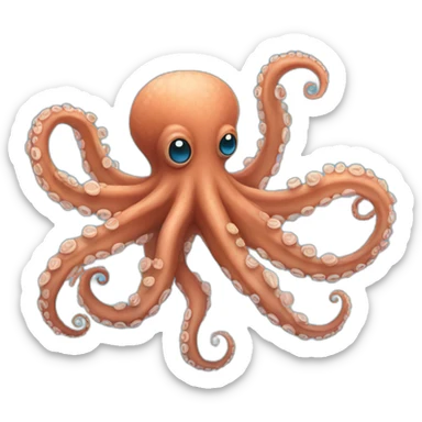 octopus blue sky sticker