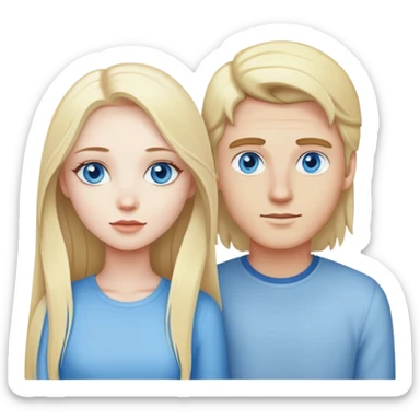 pretty woman with pale skin and who has BLUE eyes very long blonde hair with her boyfriend  sticker
