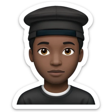 Black goth man with backwards hat  sticker