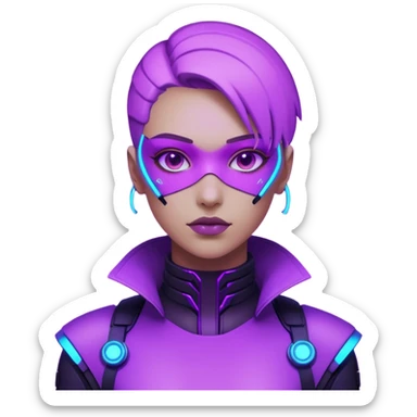 neutre gender neon cyberpunk light purple, I don't want you to use props sticker