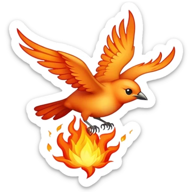 A flying nightingale on fire sticker