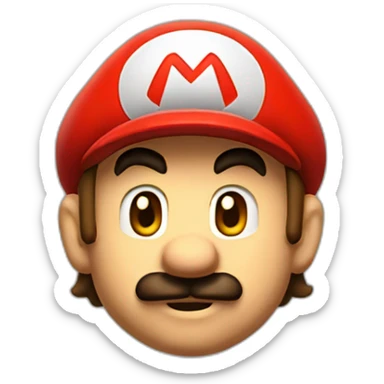 Super mario without mustage sticker