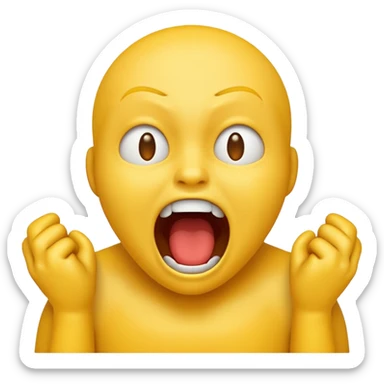 Strangling neck classic yellow emoji style screaming sticker
