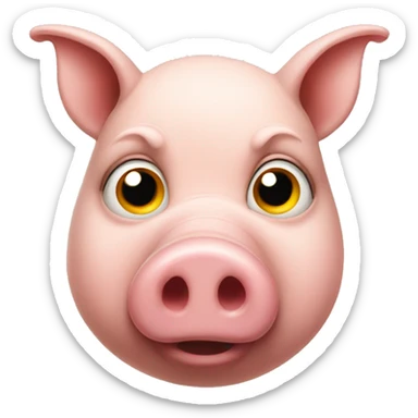 pig with suspicious look sticker