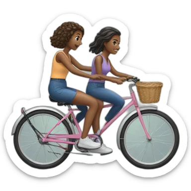 Two girls on a bike sticker